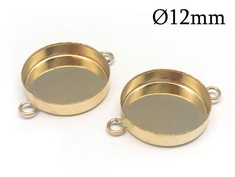 2pcs Gold Filled Round Bezel Cup With 2 Loops for Cabochon Etsy UK