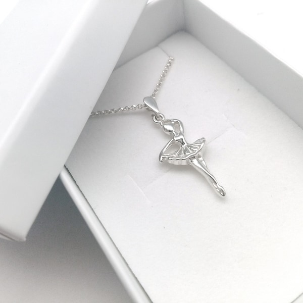 Ballerina pendant Sterling Silver, Sterling Silver Ballerina Necklace, Dance Recital Gift, Dancer Silhouette, Dance Necklace, Dancer Jewelry