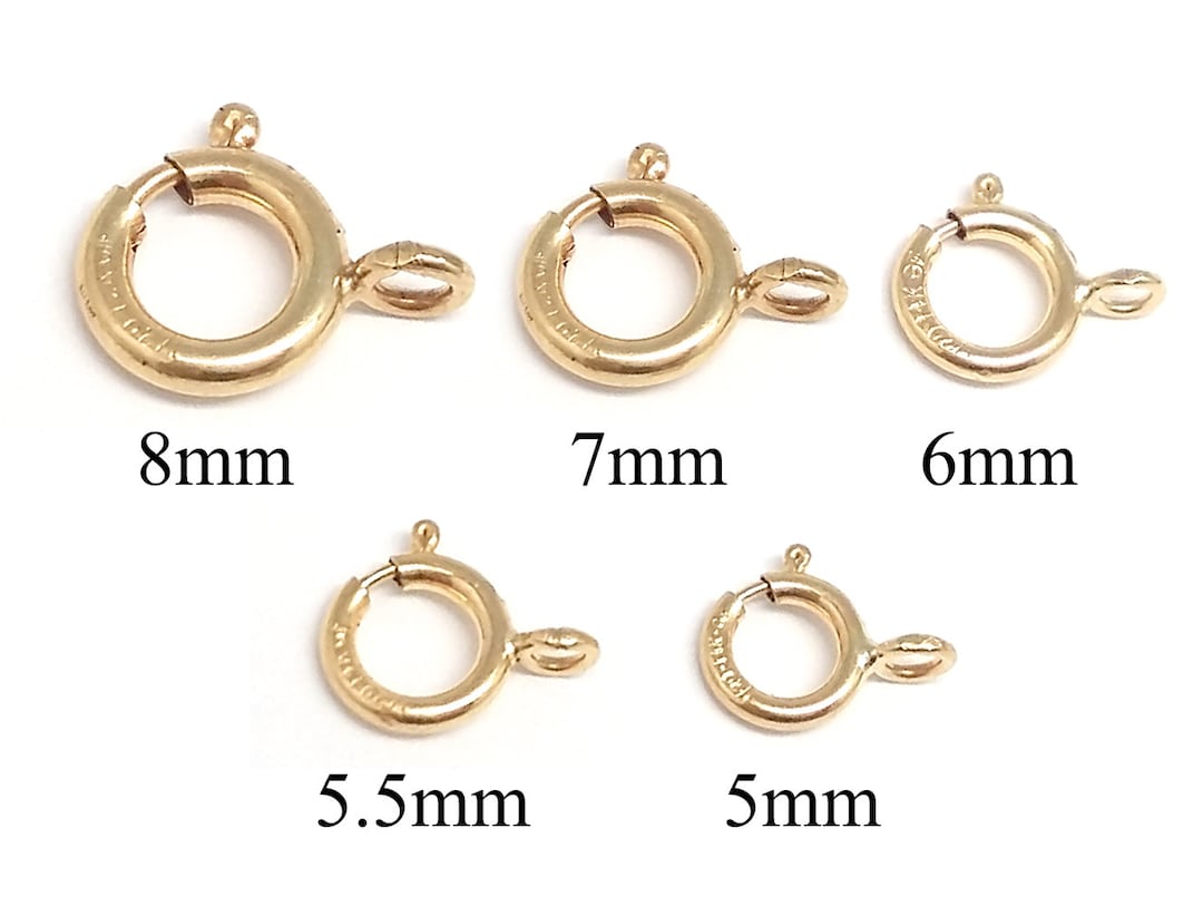 Gold Filled 14K Spring Ring Clasp 5mm, 5.5mm, 6mm, 7mm, 8mm GF Spring