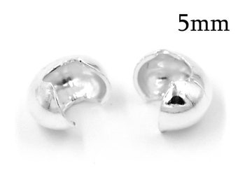 24 Pieces 925 Sterling Silver Crimp Beads | 3x3mm For Jewelry Making