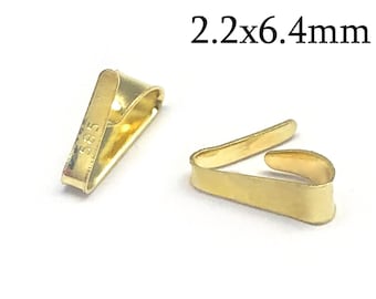 1pc solid Gold 14K Snap-on Pendant Bails, Pendant connection - Size 2.2x6.4mm - pendant link Connector for jewelry diy making, JBB