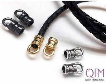 20pcs Pewter Crimp End Cap, with inside diameter of 1mm, 2mm, 2.2mm, 2.8mm, 3.3mm, 4mm-(engraved x-design end cap)  Cord Ends Caps