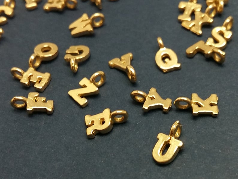 Letter Bead Alphabet Charm ABC Charms Letter Charm Block Etsy