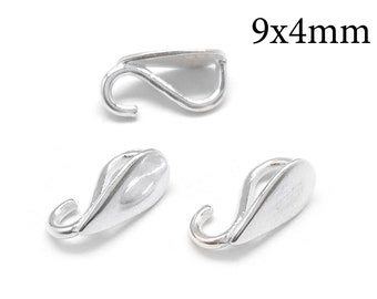 10pcs Loop Pendant Bails Sterling silver 925, Pendant connection - Size 9x4mm -pendant link Connector for jewelry DIY making, JBB Finding