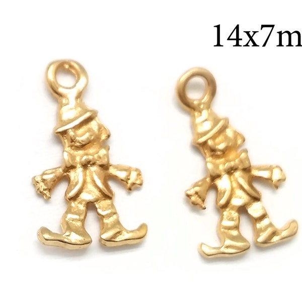 7pcs Clown funnyman, Charms, People Pendant Children, Little clown JBB Findings, Antique/Shiny Brass, Copper, Silver, Gold plated