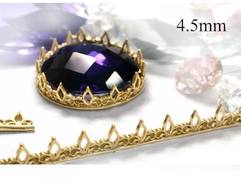 1 pieza de alambre de engaste de galería de latón fundido con patrón de 67x4,5 mm