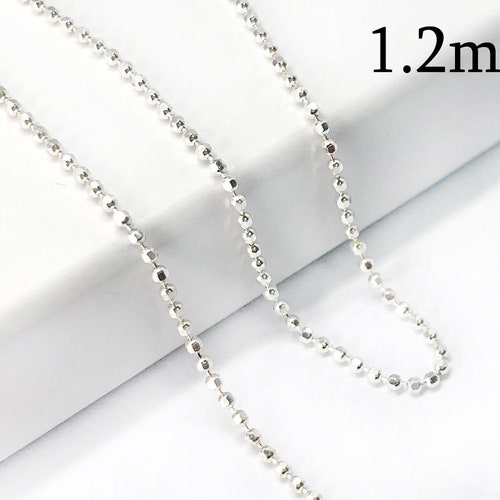 Ball Chain Diamond Cut 925 Sterling Silver Necklace Chain 1 - Etsy