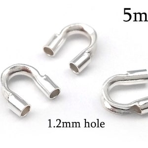 20pcs Wire savers Cable Thimble Sterling Silver Wire Guards 0.045&quot; (1.15mm), Wire protectors, Findings Wire Guards, Guardians, Wire thimble