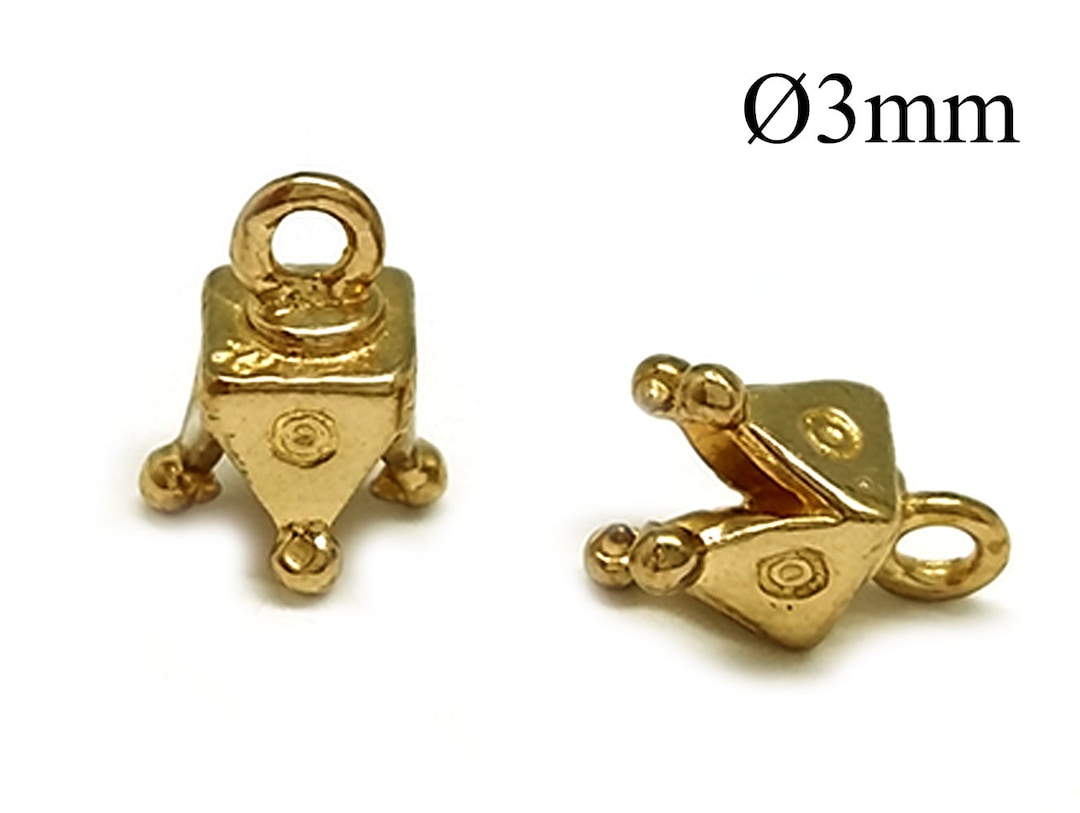 10pcs Brass Crimp End Cap ID 3mm With 1 Loop Cord Ends Caps Etsy UK