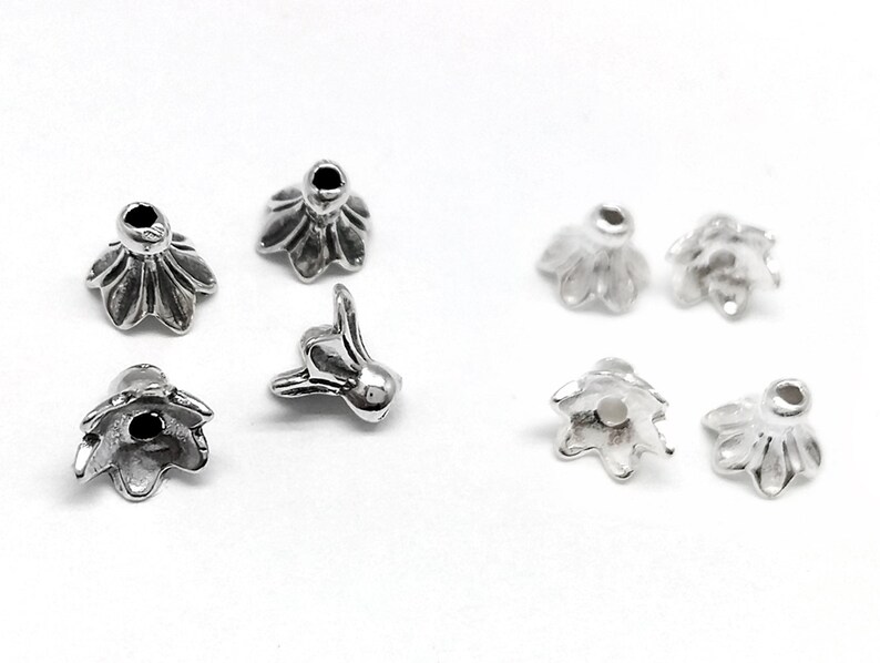 6x5mm Bead End Cap 925 Sterling Silver 10pcs Sterling Silver Bead Caps fit 5-8mm beads Spacer Beads Cap JBB Findings