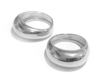 1 anillo minimalista grueso de plata de ley 925, tallas 6, 7 y 8 (EE. UU.) / Plata antigua o plata brillante.