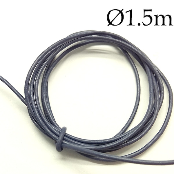 5 mètres de cordon en cuir rond violet lavande 1,5 mm, QFM, JBB Findings cordon en cuir pour bracelets, cordon violet lavande, fournitures de fabrication de bijoux