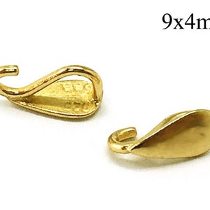 1pc Solid Gold 14K Loop Pendant Bails 9x4mm, 14K Yellow Gold Bail findings, Pendant link Connector, JBB Findings, Jewelry making