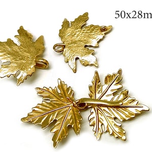 1set Brass Hook and Eye Clasp 50x28mm, Leaf Hook and Eye, Jewelry Fastener - Copper, Brass, Silver, Gold plated, JBB Findings,jewelry making