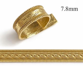 1 pieza de alambre de engaste de galería de latón fundido con patrón trenzado de 7,8 x 75 mm