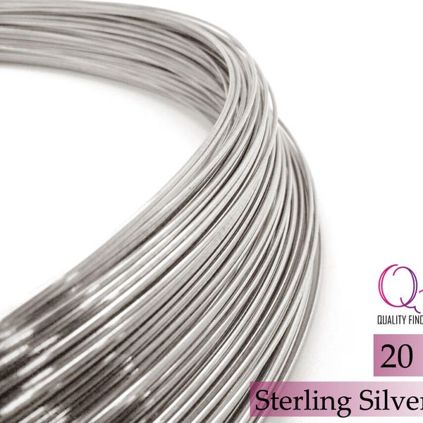 1 meter (3.28 feet) Sterling Silver 925 wire, Thickness 20GA (0.8mm) - available in bulk (spools) - Sterling Silver wire 20 Gauge