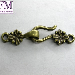 2 sets/pkg Hook and Eye Locks in Brass, Size: Hook 18.4 mm Eye 15mm, Brass lock