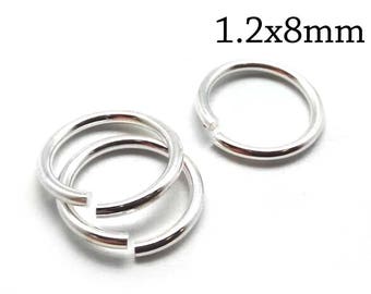 20pcs Sterling Silver Jump Rings 16 Gauge 1.2x8mm - Sterling Silver 925 Open Jump Rings - wire thickness 1.2mm - 8mm Inside Diameter