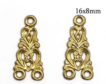 14pcs Chandelier Brass size 17 x 8mm - Brass Pendant
