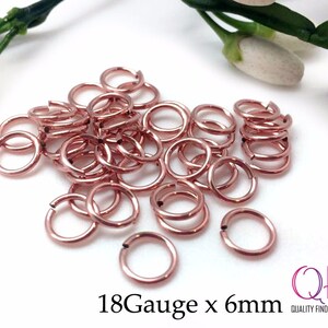 WHOLESALE Rose Gold Filled Jump Rings 18 Gauge 1x6mm - Red/Pink Gold Filled (951947)