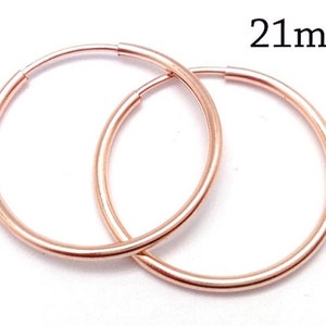 1pair Rose Gold Filled 14K Hoop earrings 21mm, Tiny Hoop earwire, Round Small Hoop Earrings, Circle Earring, Earring Settings, 21mm