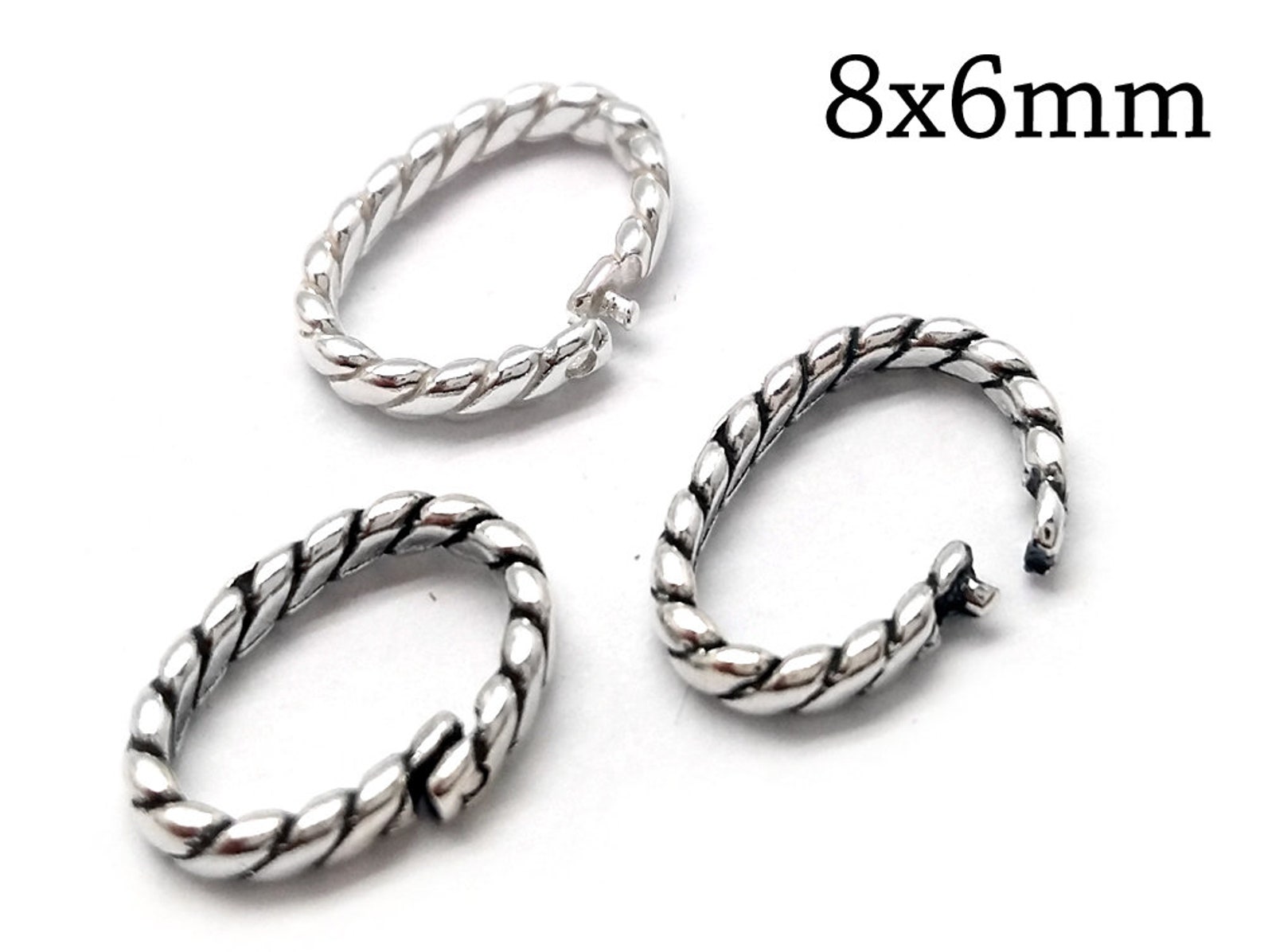 10pcs Sterling Silver Lock in Jump Rings Oval Sterling Etsy