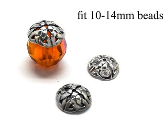 6 tapas para cuentas de plata de ley de 10 a 14 mm (11 x 4 mm), plata de ley 925, tapa espaciadora para cuentas - JBB Findings - Tapa para extremo de cuentas