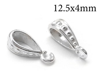 5pcs Loop Pendant Bails Sterling silver 925, Pendant connection - Size 12x4mm -pendant link Connector for jewelry DIY making, JBB Finding