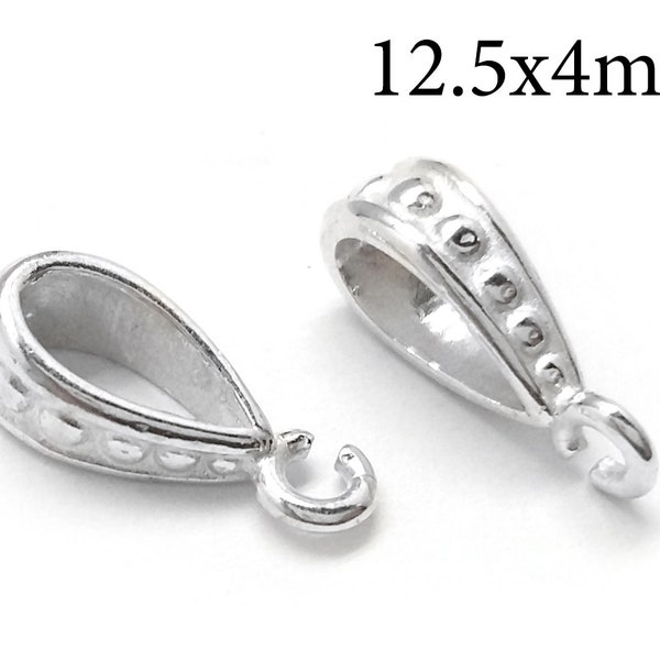 5pcs Loop Pendant Bails Sterling silver 925, Pendant connection - Size 12x4mm -pendant link Connector for jewelry DIY making, JBB Finding