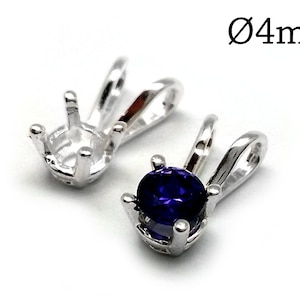 10 st sterlingsilverbezelkopp 4 mm, rund bezelkopp, Swarovski PP32 - Smyckesbas - Stenbezelinfattningar - hänge Bezelkopp JBB-fynd