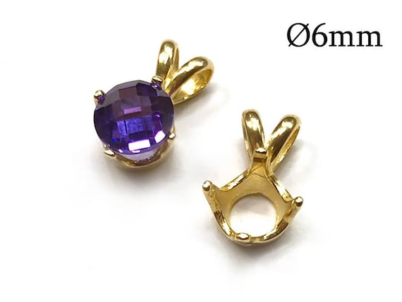 1 pi ce en or massif 14 carats monture de 6 mm lunette en or