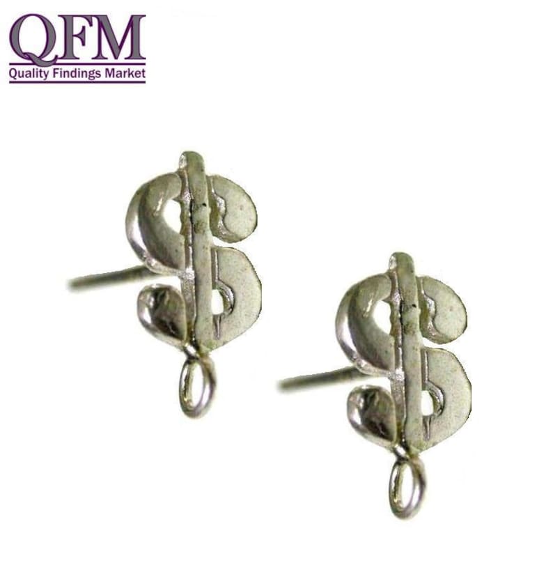 3 pairs 6 pcs Sterling Silver 925 stud earrings Dollar sign