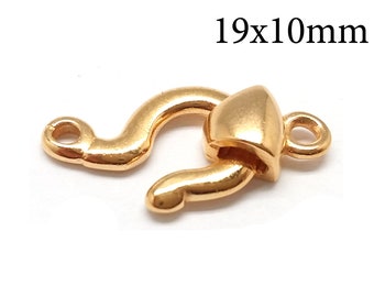 3sets Brass Hook and Eye Clasp 19x10mm, Hook and Eye Closure, Jewelry Fastener - Copper, Brass, Silver, Gold plated JBB Findings - QFMarket