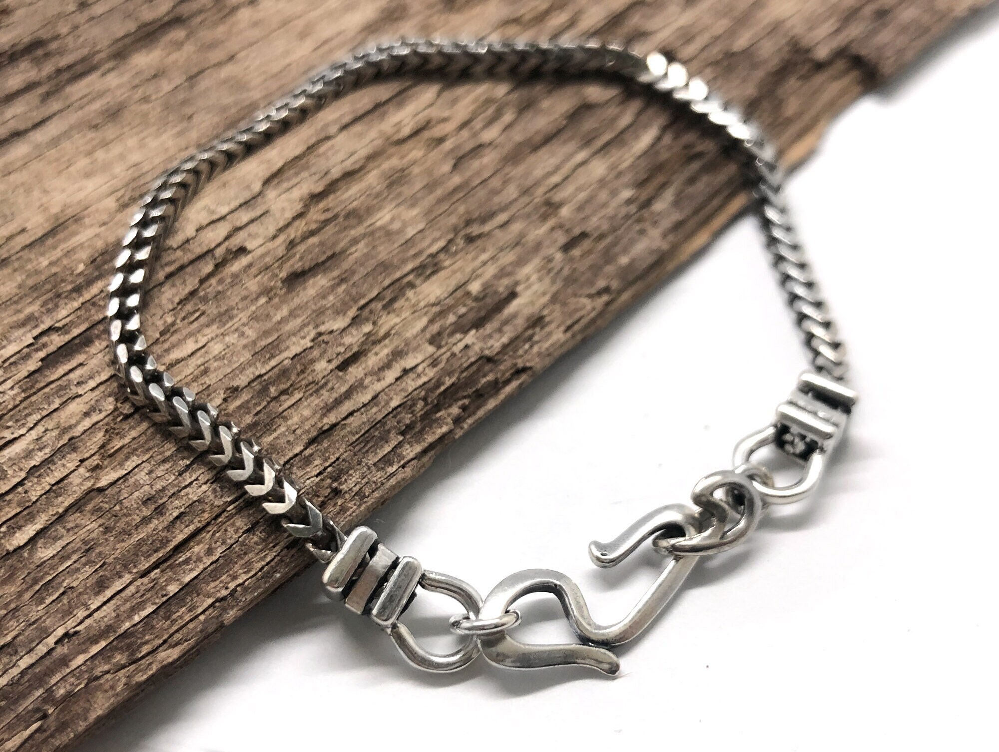 Men Foxtail Bracelet Sterling Silver 