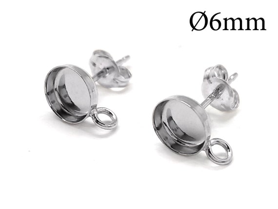 Boucles D'oreilles Rondes Argenté Avec Strass - Attache Clous, Nickel, Neuf Sans Emballage - Bijou Fantaisie Femme