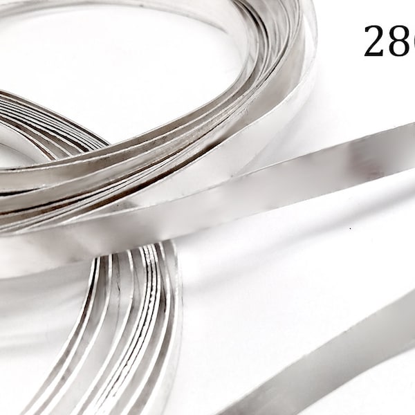 1foot Fine Silver 999 Bezel wire 28GA, plain strip bezel wire 8mm, 6mm, 5mm, 4mm stone setting flat wire, Gallery wire for jewelry making