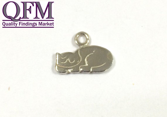 Dew Collier en argent sterling Motif chat endormi Longueur 45,7 cm
