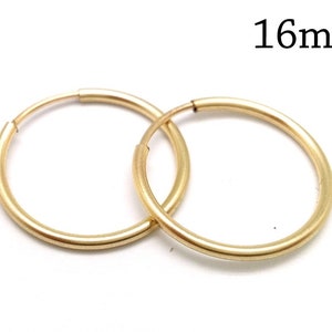 1pair Gold Filled 14K Hoop earrings 16mm, Tiny Hoop earwire, Round Small Hoop Earrings, Circle Earring, Earring Settings, 16mm