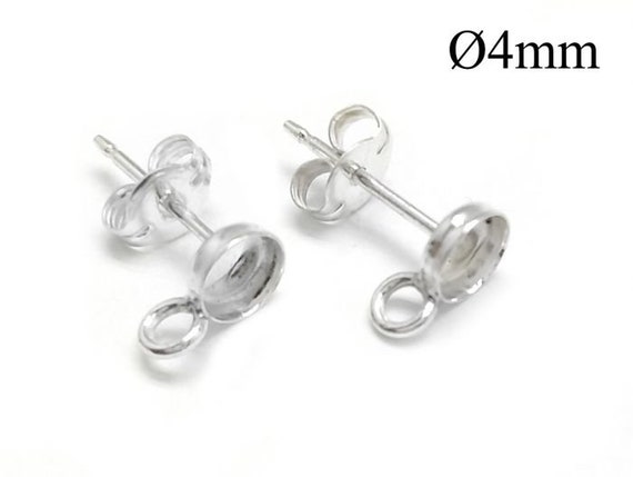 Double Round Loop Studs with Sterling Silver Double Round Loop Studs with Sterling Silver