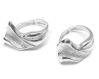 1 anillo ajustable de plata de ley 925 con flores, anillo floral, JBB Findings