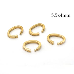 2pcs Solid Gold 14K Lock in Jump Rings Oval 5.5x4mm, 14K Yellow Gold Link Lock Jump Rings, Inside Diameter 5.5x4mm, 14K White, 14K Rose Gold