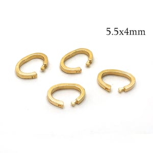2 peças de argolas de ouro maciço 14K com fecho oval 5,5 x 4 mm, argolas de ouro amarelo 14K com fecho, diâmetro interno 5,5 x 4 mm, ouro branco 14K, ouro rosa 14K