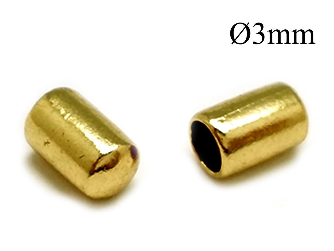 9pcs Brass Crimp End Cap ID 3mm Cord Ends Caps Jewelry Etsy