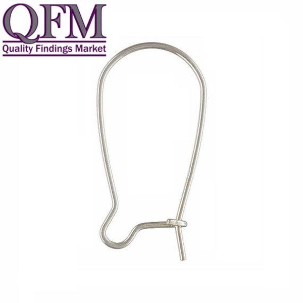 20pcs Sterling Silver 925 Earrings Hook ear wire Kidney Shaped size 25mm - LeverBack Earring Settings - Earring Lever Back Jewelry Findings