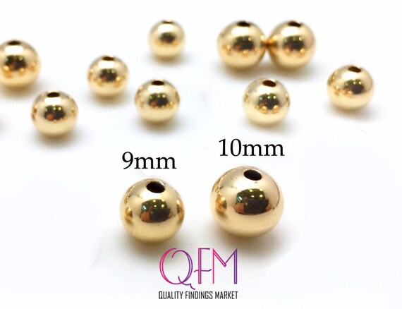5pcs 14K Gold Filled Beads Gold Filled Seamless Round Spacer Beads