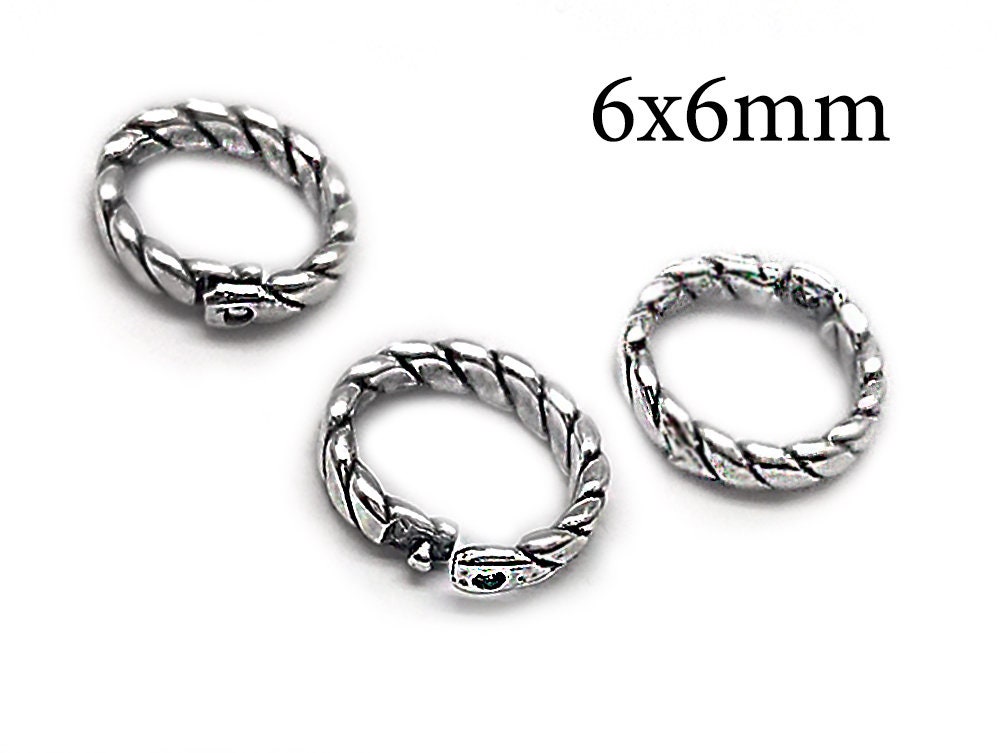 10pcs Sterling Silver Lock in Jump Rings Round Sterling Etsy