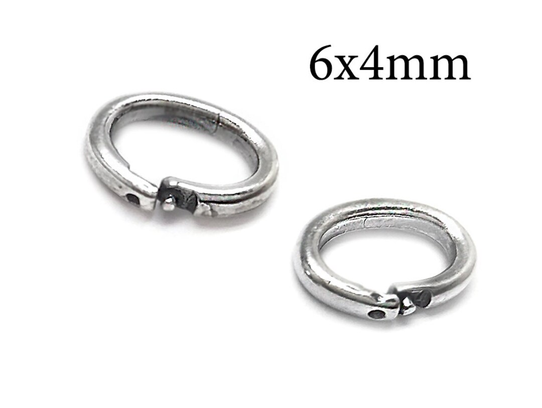 10pcs Sterling Silver Lock in Jump Rings Oval Sterling Silver 925 Open