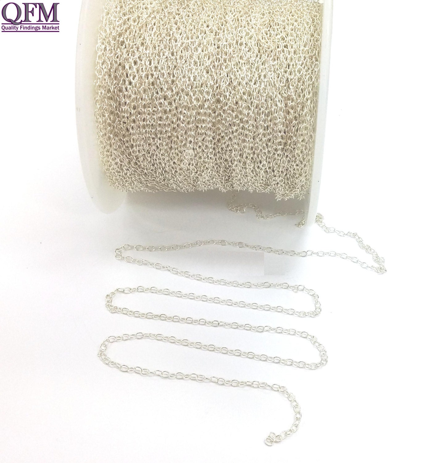 1 meter 3.28 Feet Sterling silver 925 open cable chain Etsy