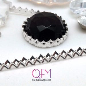 1 Stück Feinsilber 999 Cast Bezel Draht mit Dreiecken - Silber Galeriedraht - 65,5 mm x 3,4 mm