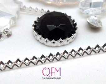 1 fil en argent fin coulé 999 avec triangles - Fil argenté pour galerie - 65,5 mm (2,58 po.) x 3,4 mm